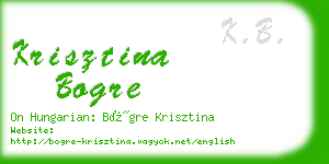 krisztina bogre business card